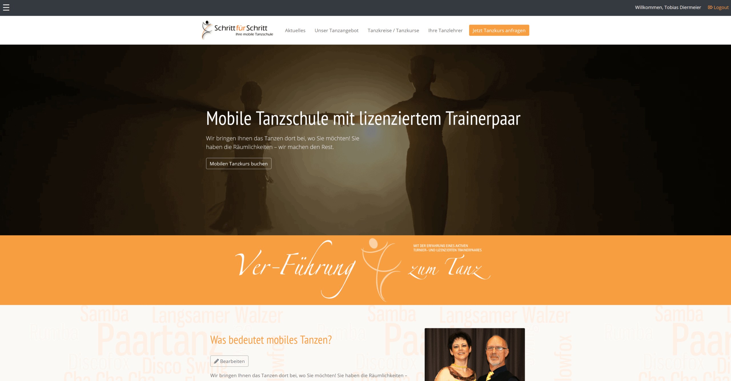 Mobile Tanzschule Schritt für Schritt